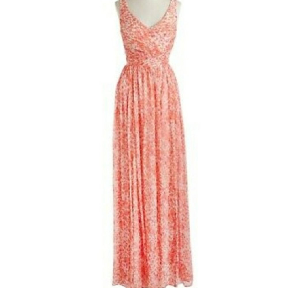J. Crew Heidi Dress Watercolor Sweet Guava Size 16